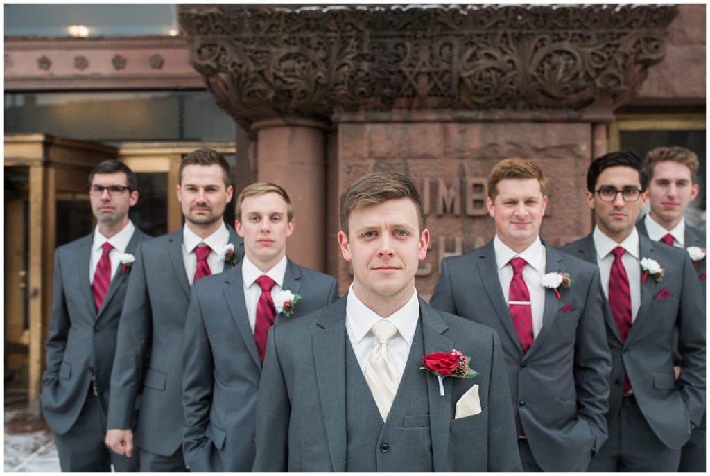 Minneapolis Red and Grey Lumber Exchange Wedding by Karen Feder Photography