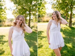 Longfellow garden senior session in summer