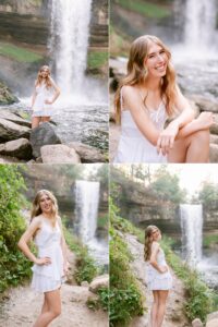 Minnehaha Falls senior session at falls