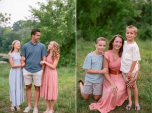 Summer family photos at Lowry Nature Center with teens and school-aged siblings