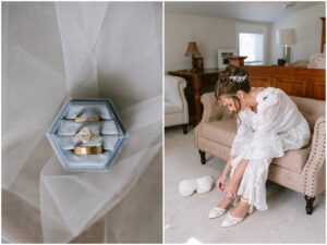 Bride in wedding dress at Rush Creek Golf Club Maple Grove Minnesota