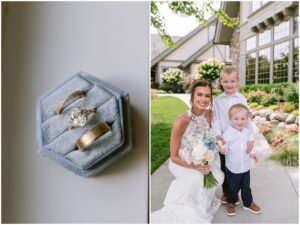 Pastel wedding flowers and wedding details at Rush Creek Golf Club Maple Grove