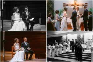 Courtney and Drew wedding ceremony at Holy Name of Jesus Catholic Church in Wayzata Minnesota