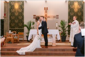 Courtney and Drew wedding ceremony at Holy Name of Jesus Catholic Church in Wayzata Minnesota