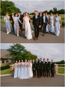 Groom in navy suit at Rush Creek Golf Club wedding in Maple Grove Minnesota